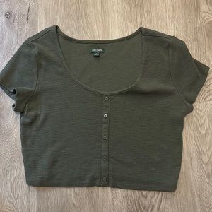 Wild fable crop top olive green
